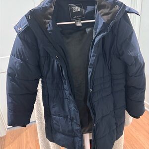 ZSHOW Women’s Puffer Coat with Faux Fur Hood – Navy